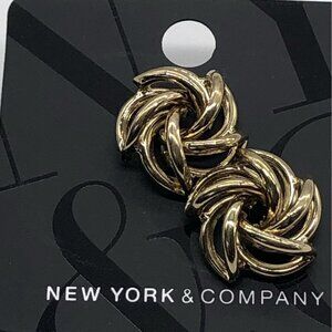 New York & Company Gold Knot‎ Stud Earrings Women’s Elegant Design